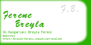 ferenc breyla business card